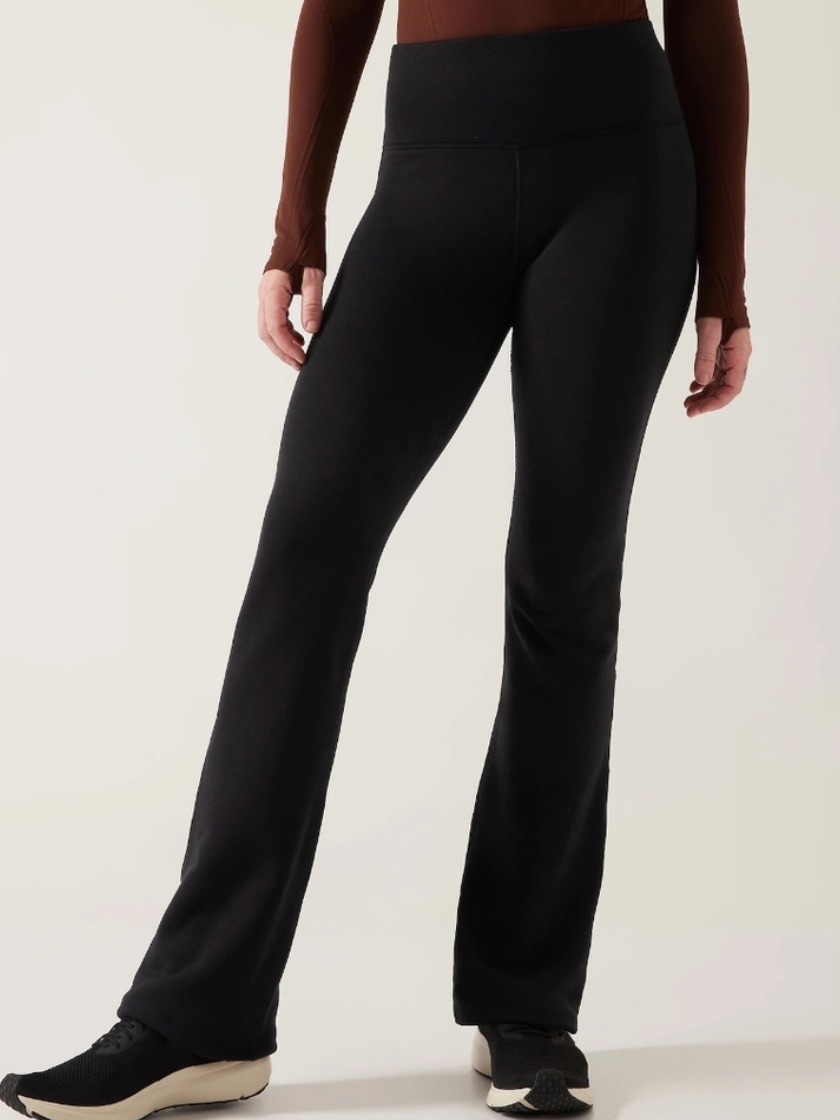 Athleta Fleece Lined Blue Flared Leggings Size Xl Tall